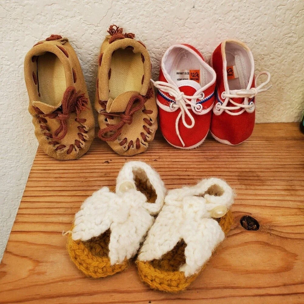 Baby Shoes Lot Moccasins Sandals Tennis Shoe Infant Leather Indian 5